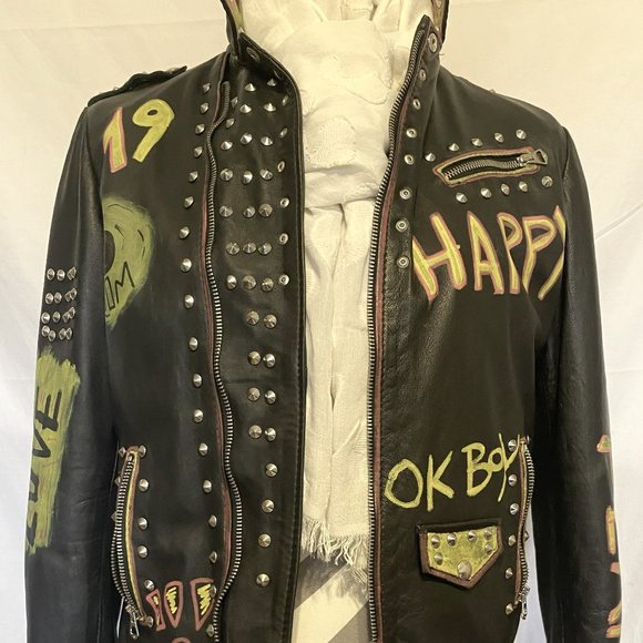 Vera Pelle Genuine Italian Leather Boys Jacket Black Soft Size SMade In Italy